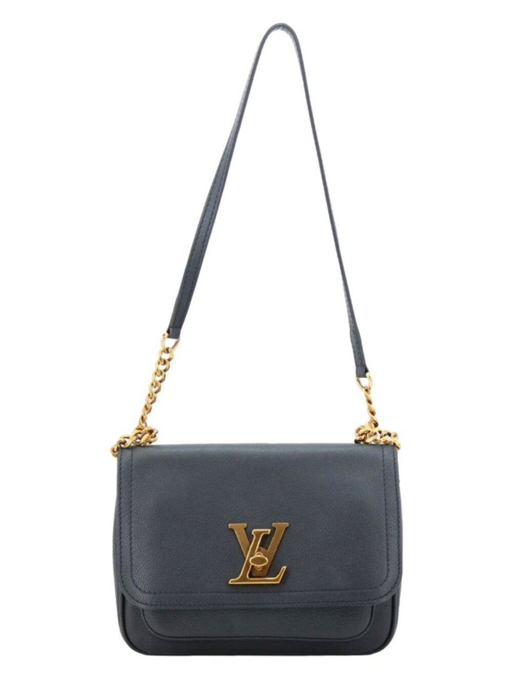 Louis Vuitton  Lockme PM Taurillon Leather Chain Shoulder Bag Black